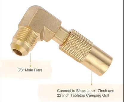 3/8" Male Propane Conversion Fitting with 90° Elbow Connector