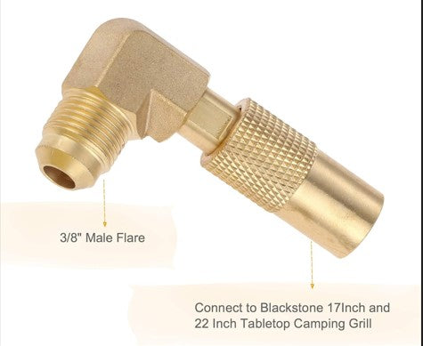 3/8" Male Propane Conversion Fitting with 90° Elbow Connector