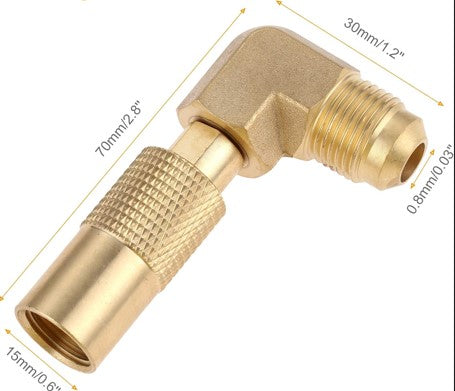 3/8" Male Propane Conversion Fitting with 90° Elbow Connector